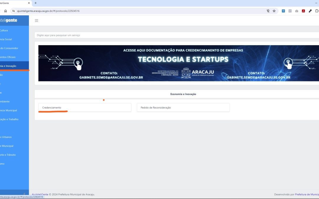 Credenciamento de startups e empresas de base tecnológica mantido aberto pela Prefeitura de Aracaju